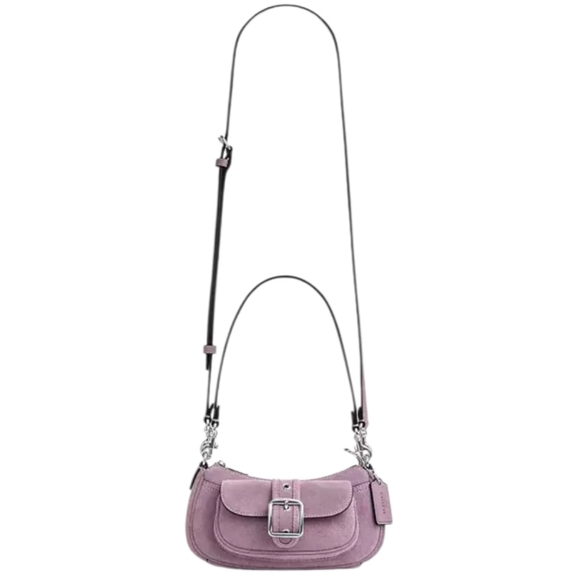 Coach Ashton Mini Suede Light Violet Shoulder Bag - Picture 13 of 13